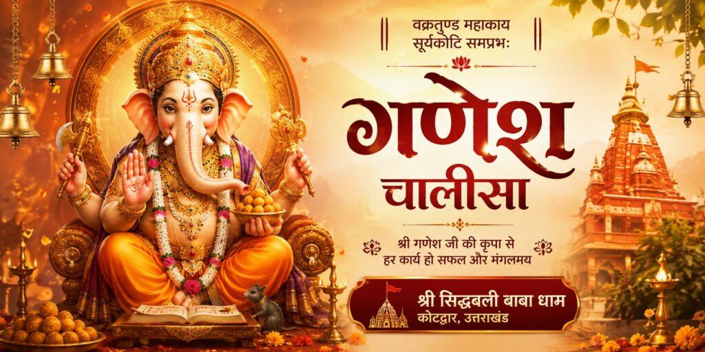 गणेश चालीसा — भगवान श्री गणेश, श्री सिद्धबली बाबा धाम, कोटद्वार